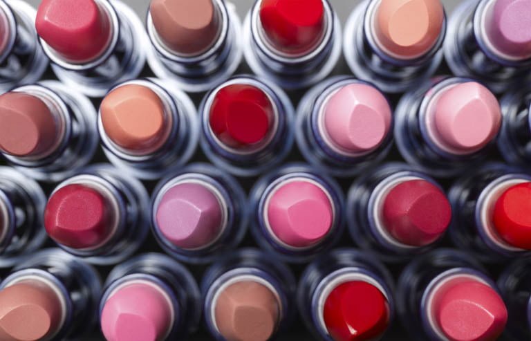 Overhead view of lipsticks (Getty)